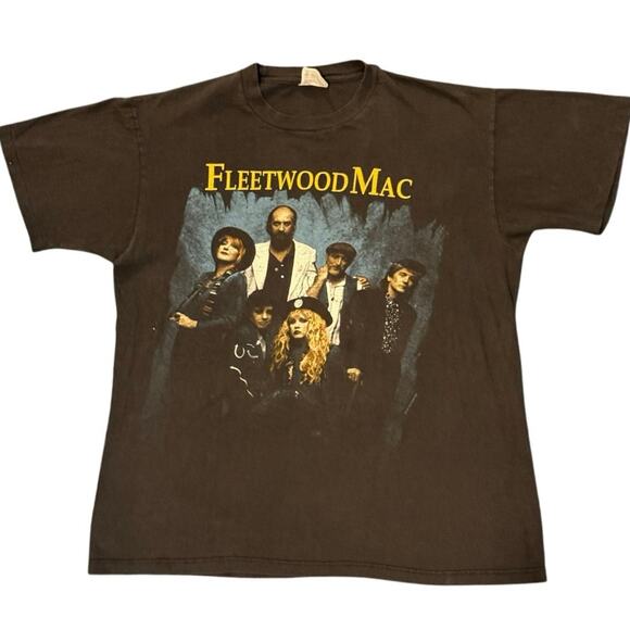 Vintage 90s Fleetwood Mac 1990 Behind The Mask Single Stitch Band Tour Shirt L - Picture 1 of 5